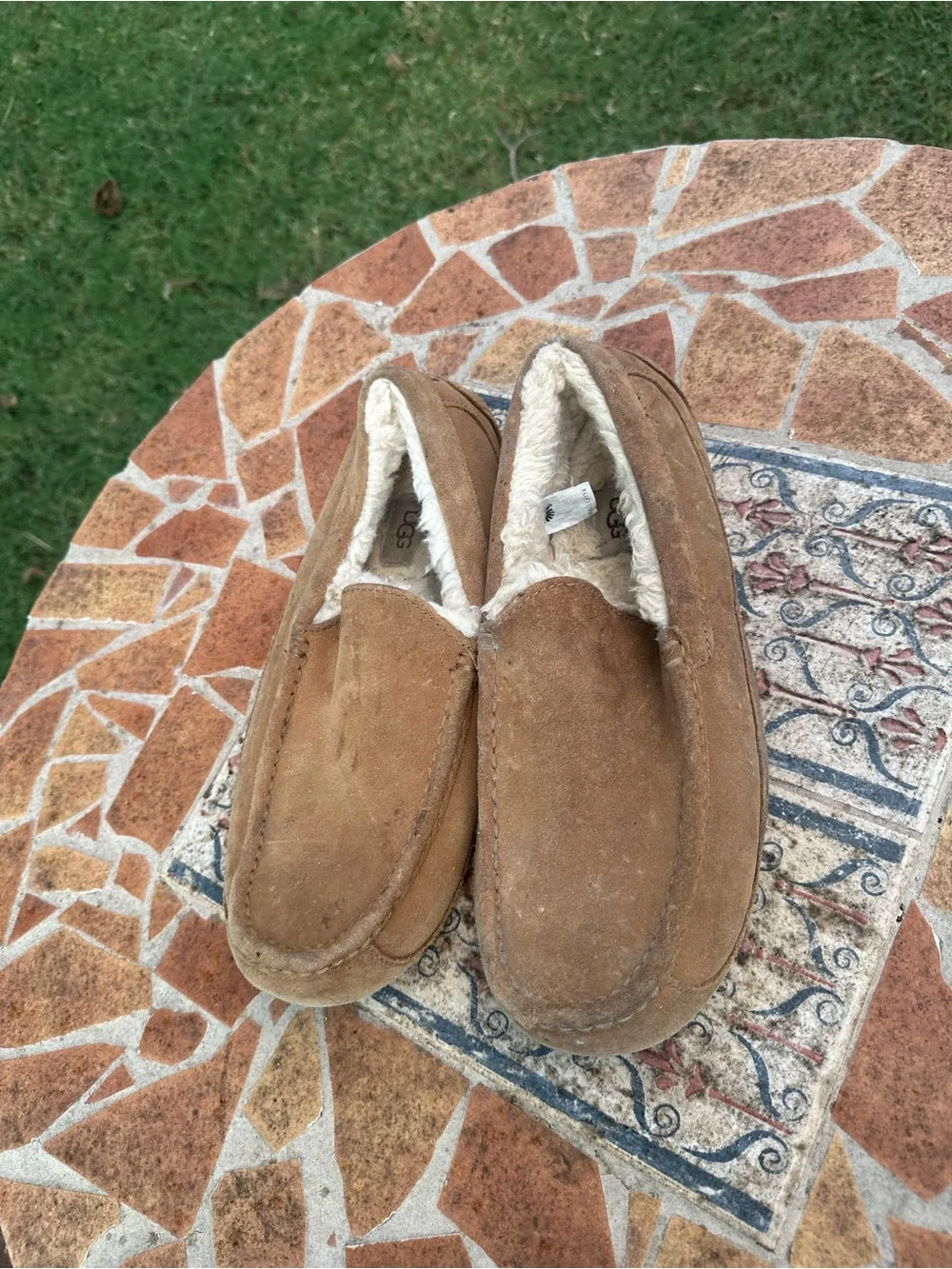 Men's Ugg Suede Moccasin Slippers in Brown size 10
